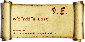 Vörös Edit névjegykártya